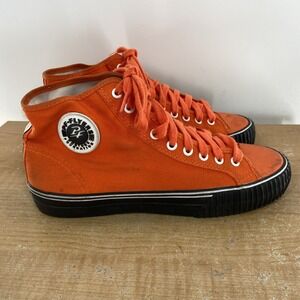 PF Flyers Center Hi Posture Foundation Orange Canvas Sneakers Men 9/Women 10.5